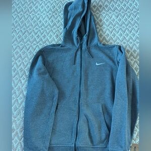 Nike Light Heather Gray Hoodie with Logo Size M